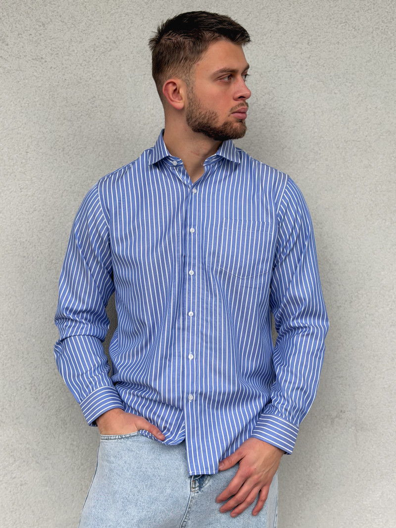 Chemise lignée Tino - Bleu