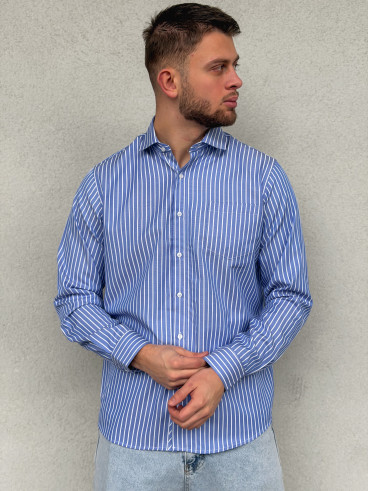 Chemise lignée Tino - Bleu