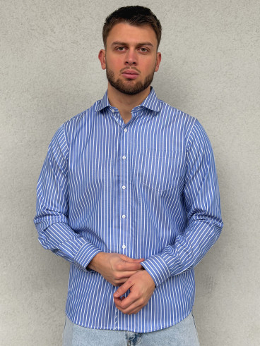 Chemise lignée Tino - Bleu