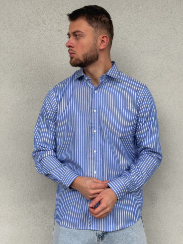 Chemise lignée Tino - Bleu