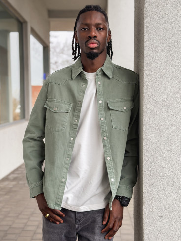 Veste en jeans Maxence - Vert sauge