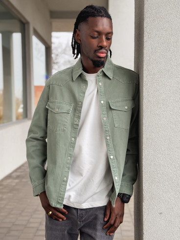 Veste en jeans Maxence - Vert sauge Veste en jeans Maxence - Vert sauge