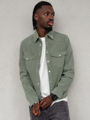 Veste en jeans Maxence - Vert sauge Veste en jeans Maxence - Vert sauge