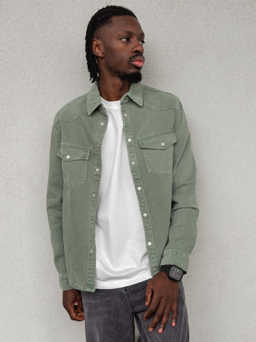 Veste en jeans Maxence - Vert sauge Veste en jeans Maxence - Vert sauge