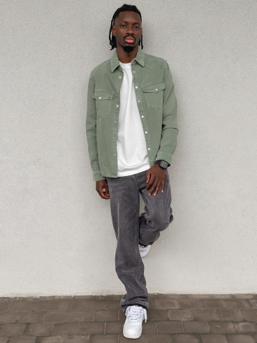 Veste en jeans Maxence - Vert sauge