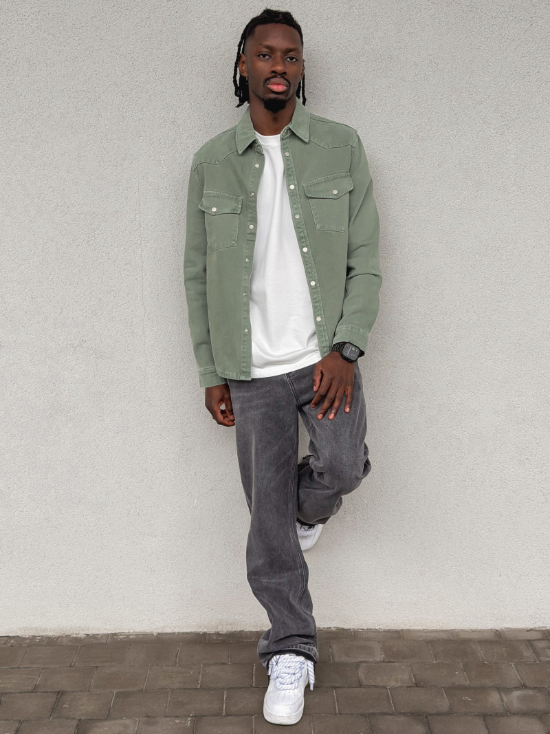 Veste en jeans Maxence - Vert sauge Veste en jeans Maxence - Vert sauge