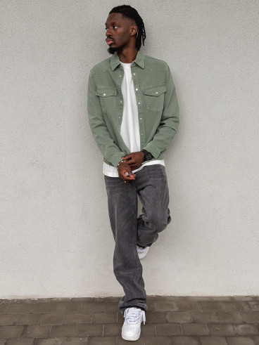 Veste en jeans Maxence - Vert sauge Veste en jeans Maxence - Vert sauge