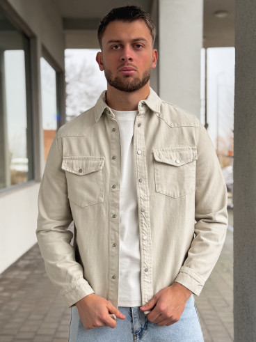 Veste en jeans Maxence - Beige