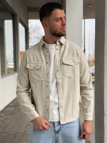 Veste en jeans Maxence - Beige