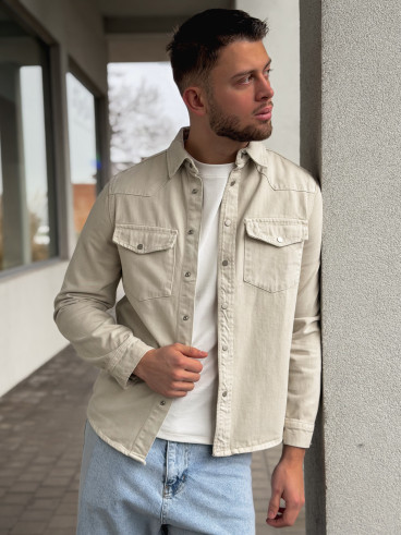 Veste en jeans Maxence - Beige