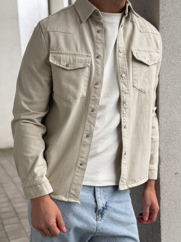 Veste en jeans Maxence - Beige