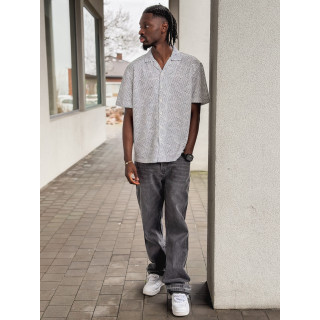 Chemise à motif Johan - Blanc/Noir