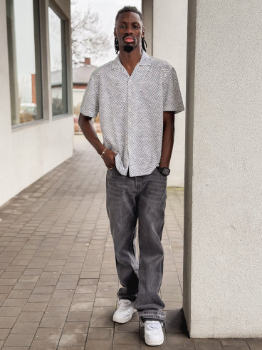 Chemise à motif Johan - Blanc/Noir