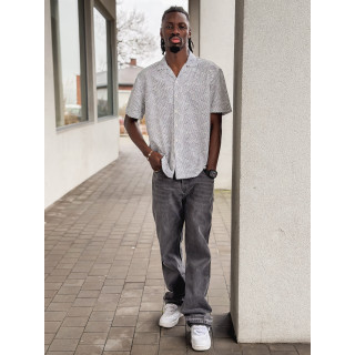 Chemise à motif Johan - Blanc/Noir