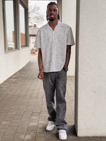 Chemise à motif Johan - Blanc/Noir Chemise à motif Johan - Blanc/Noir