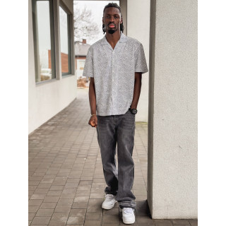 Chemise à motif Johan - Blanc/Noir