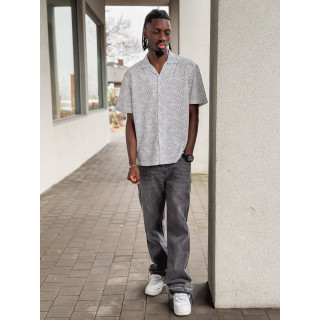 Chemise à motif Johan - Blanc/Noir