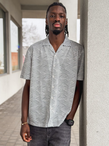 Chemise à motif Johan - Blanc/Noir Chemise à motif Johan - Blanc/Noir