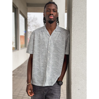 Chemise à motif Johan - Blanc/Noir