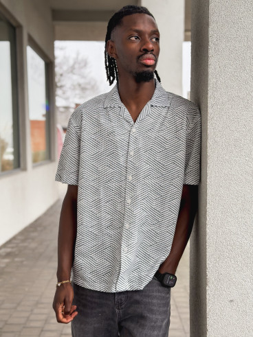 Chemise à motif Johan - Blanc/Noir Chemise à motif Johan - Blanc/Noir