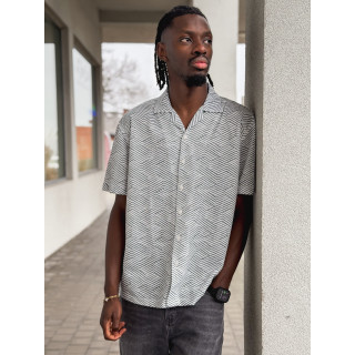 Chemise à motif Johan - Blanc/Noir