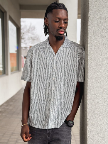 Chemise à motif Johan - Blanc/Noir Chemise à motif Johan - Blanc/Noir