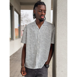 Chemise à motif Johan - Blanc/Noir