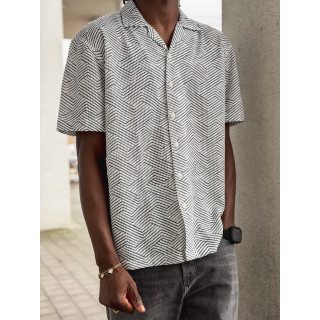 Chemise à motif Johan - Blanc/Noir