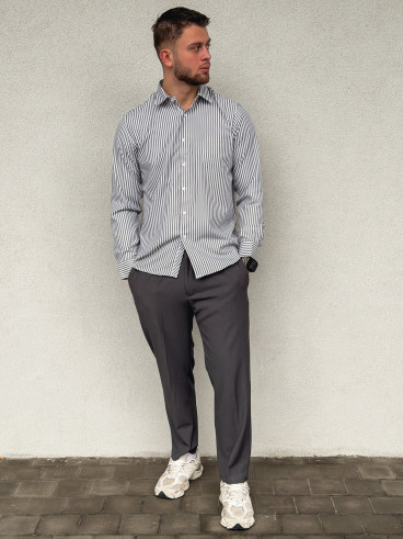 Chemise lignée Mario - Kaki Chemise lignée Mario - Kaki