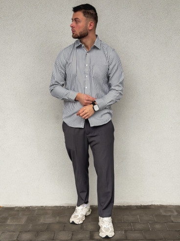 Chemise lignée Mario - Kaki Chemise lignée Mario - Kaki