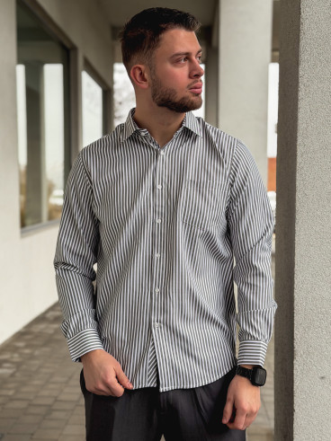 Chemise lignée Mario - Kaki Chemise lignée Mario - Kaki