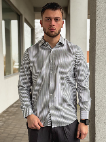 Chemise lignée Mario - Kaki