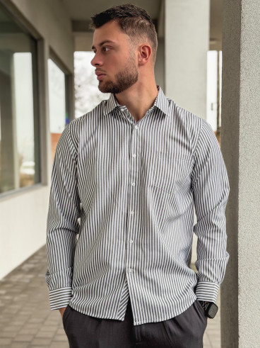 Chemise lignée Mario - Kaki