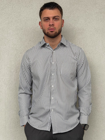 Chemise lignée Mario - Kaki Chemise lignée Mario - Kaki