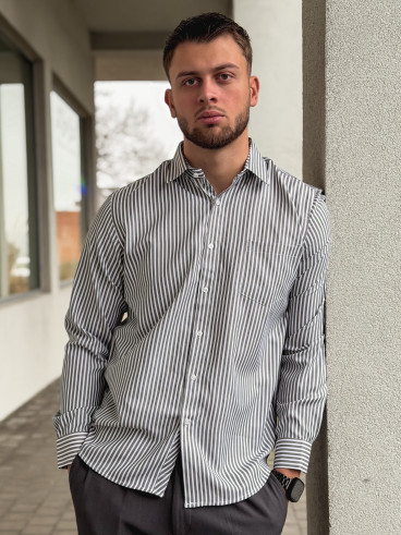 Chemise lignée Mario - Kaki Chemise lignée Mario - Kaki