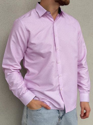 Chemise à motif Dorian - Rose