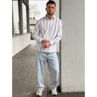 Chemise lignée Joachim - Greige/Blanc