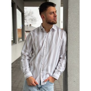 Chemise lignée Joachim - Greige/Blanc