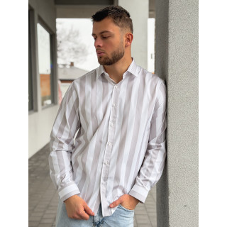 Chemise lignée Joachim - Greige/Blanc