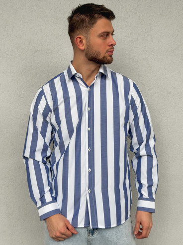 Chemise lignée Joachim - Bleu/Blanc