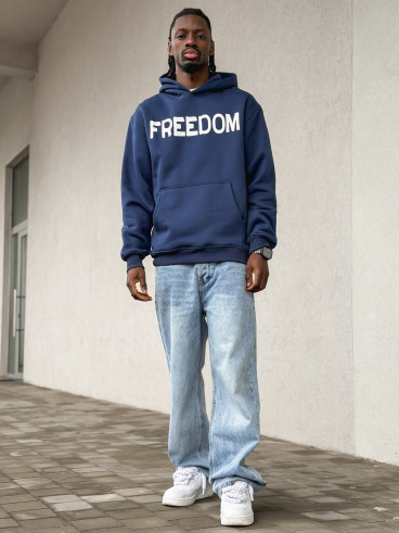 Sweat "Freedom" - Bleu marine