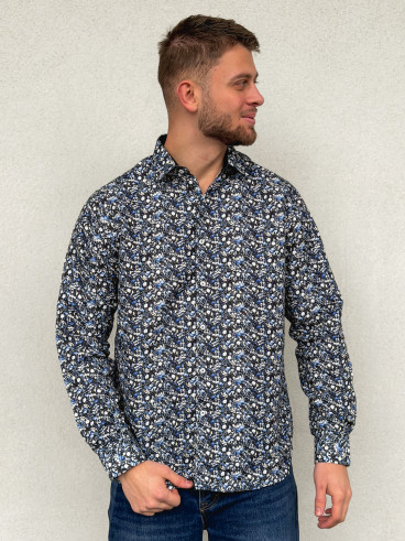 Chemise à motif Luigi - Noir