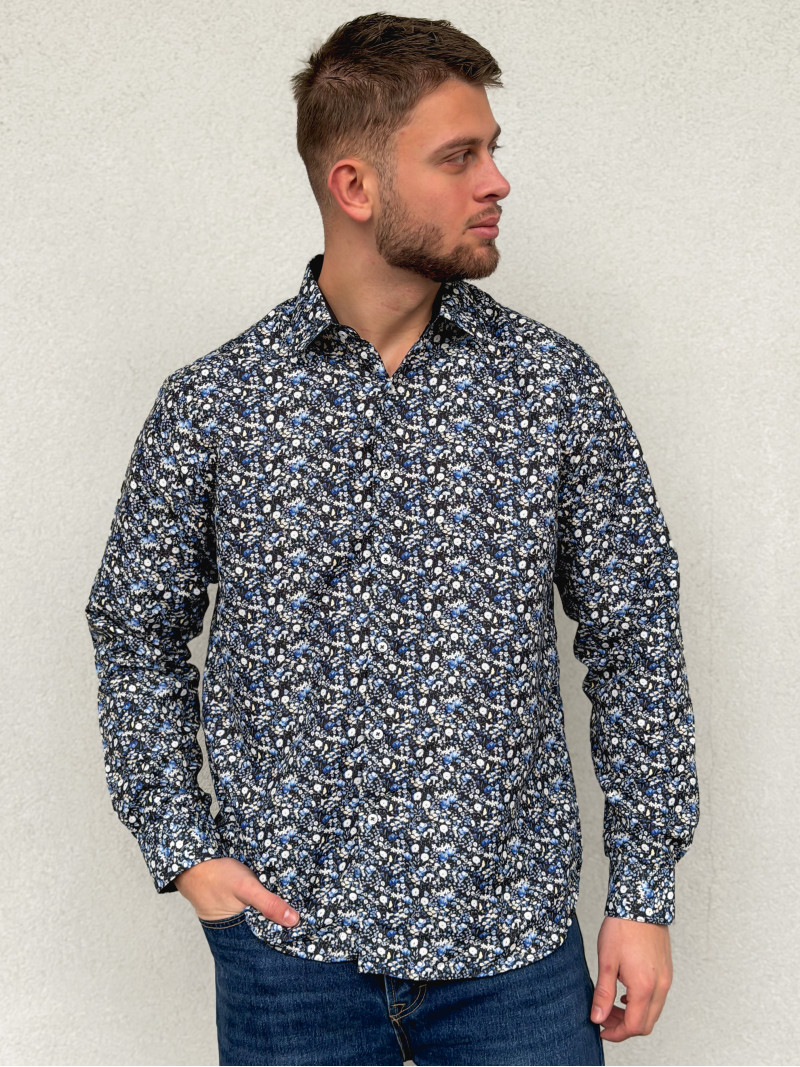 Chemise à motif Luigi - Noir