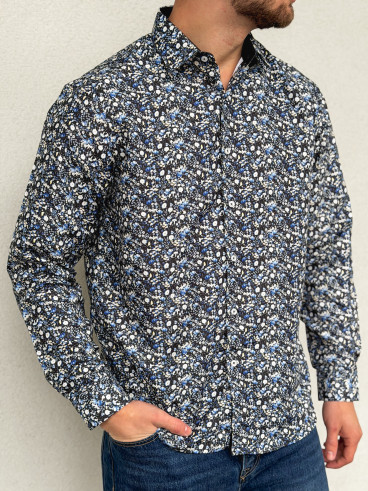 Chemise à motif Luigi - Noir