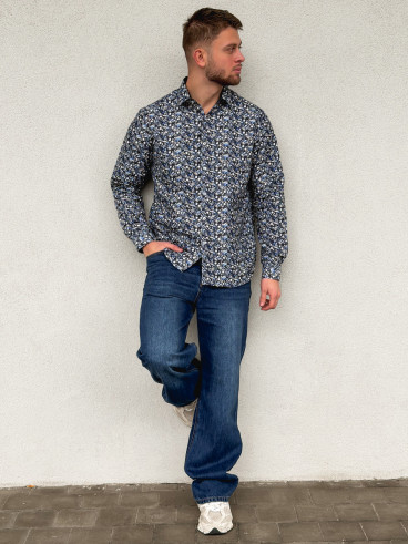 Chemise à motif Luigi - Noir