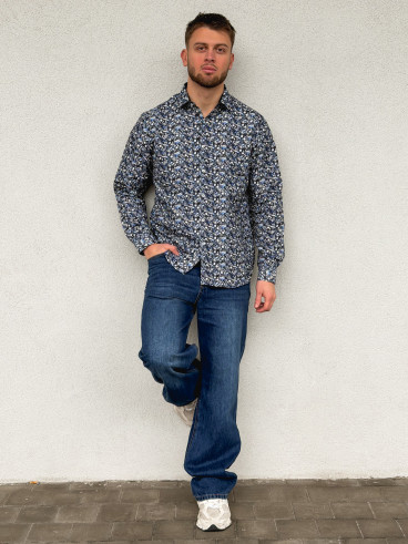 Chemise à motif Luigi - Noir