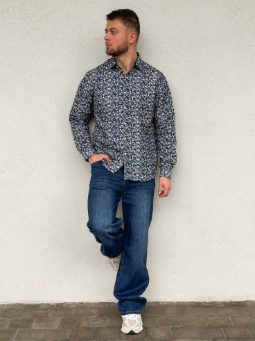 Chemise à motif Luigi - Noir