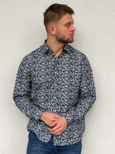 Chemise à motif Luigi - Noir