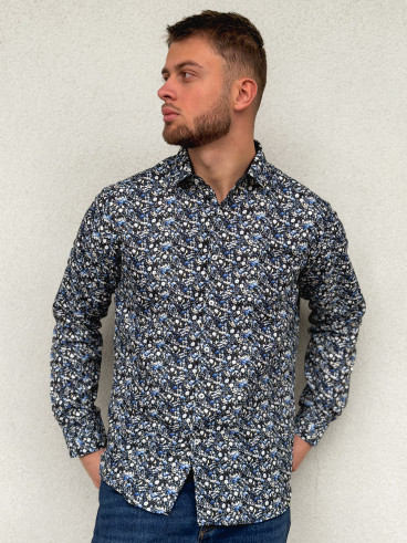 Chemise à motif Luigi - Noir