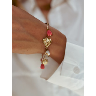 Bracelet Fleurette - Doré/Rose